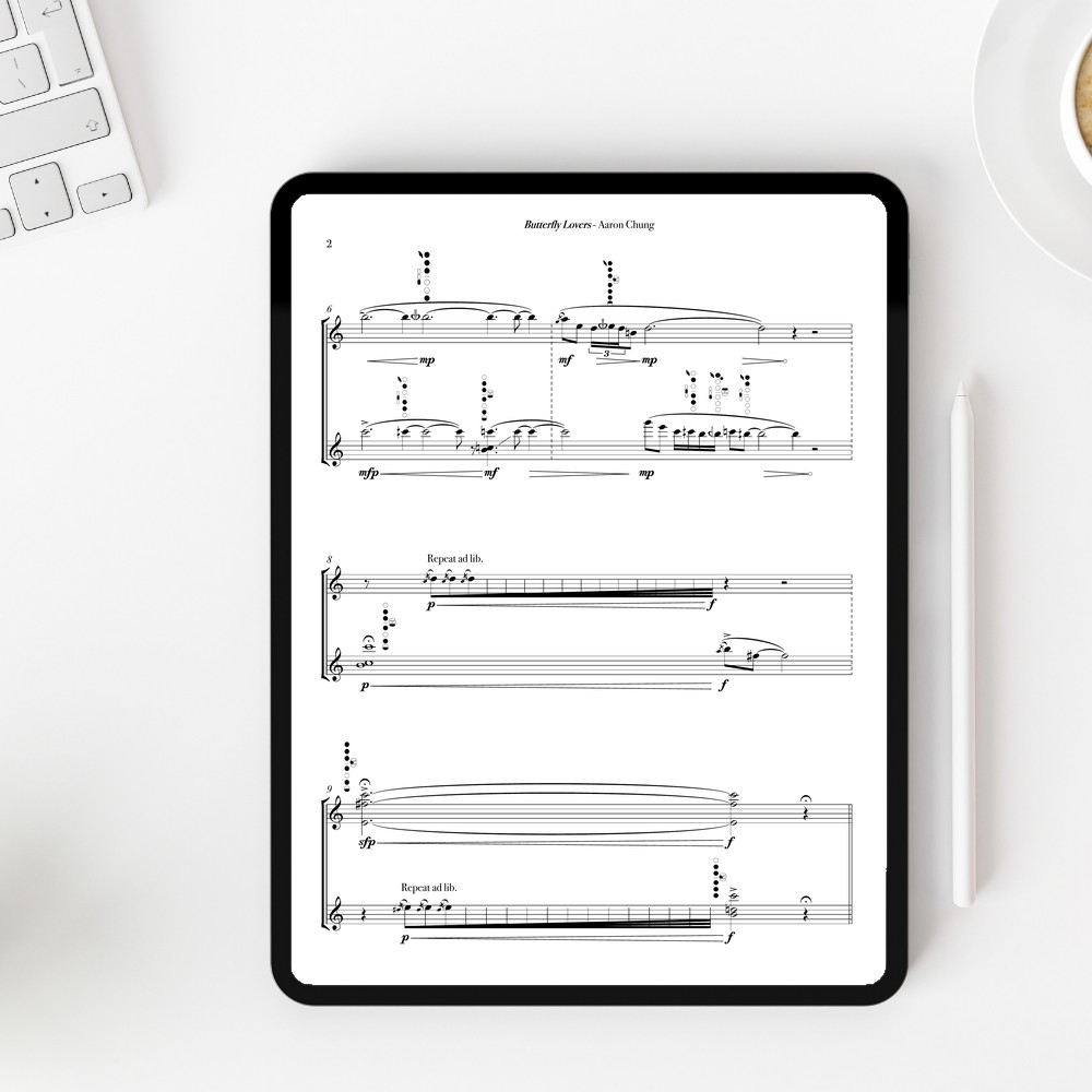 Page 2 of the music in the score, shown on a tablet. Click to zoom in.